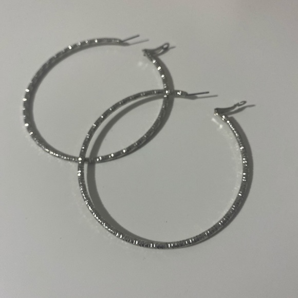 BIG SILVER HOOPS - Picture 3 of 3